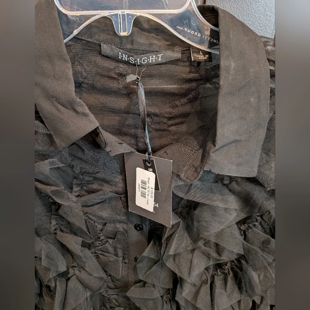 Insight Black Ruffled Blouse - Picture 3 of 4